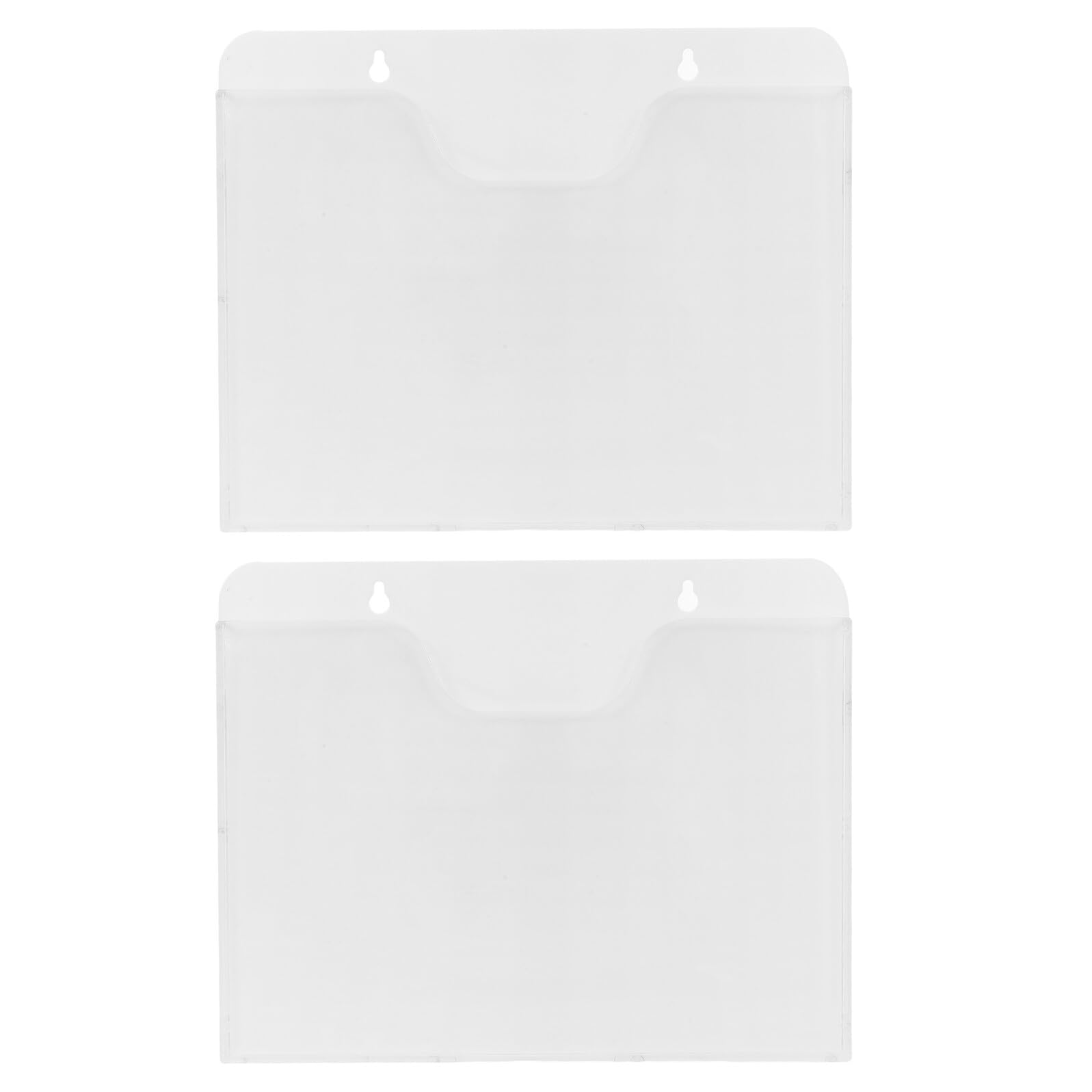 AYUWQZX Portrait Literature Stands for Display, 2pcs White Acrylic Self Adhesive Wall Mount Document Rack Office Magazines Display Flyers