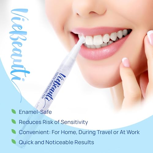 teeth whitening pen gel kit 35 carbamide peroxide gel for stain removal - no sensitivity with remineralizing pen for a brighter whiter smile mint 5 pack
