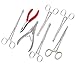 AAProTools 7 Body Piercing Instruments Kit Tools Pennington Forceps (Red)