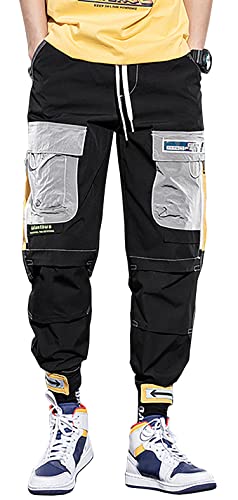 MOKEWEN Men's Women Techwear Streetwear Visual Kei Jogger Cargo Hip Hop Pants with Pockets