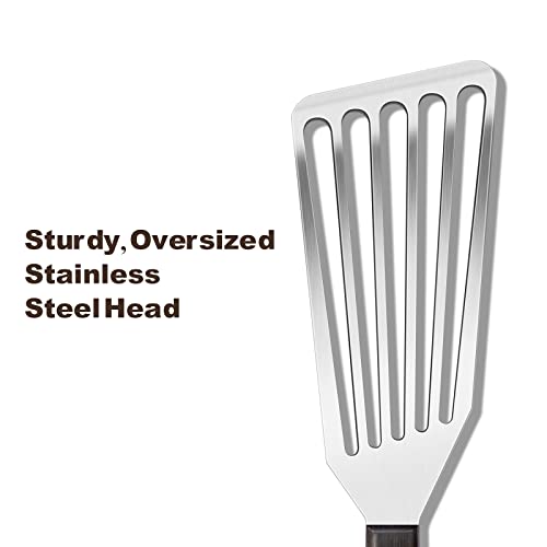 Rainspire Fish Spatula Stainless Steel, Slotted Fish Turner Spatula With Sloped Head Design, Metal Spatula Griddle Spatula For Flipping Delicate Food, Fish, Egg, Patties, Fries #TOP1