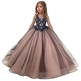 CQDY Niña de Flores Vestidos de Encaje Boda de Dama de Honor Vestido de niña de Flores Fiesta Formal Concurso Vestido de Gala Vestido de Navidad Regalos de cumpleaños