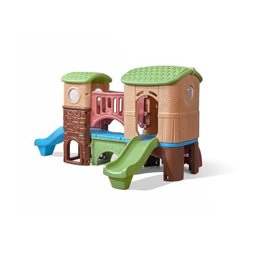 Step2 Clubhouse Climber Playset – Toddler Play Gym with Elevated Clubhouse, Two Slides, Bridge, and Crawl-Through Tunnel