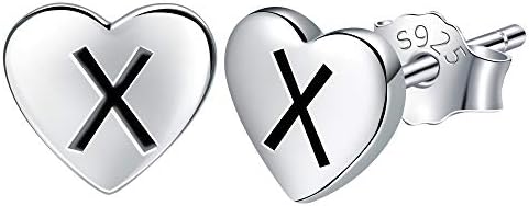 Lydreewam 925 Sterling Silver Love Letter A-Z earrings for Women, Diameter 8mm