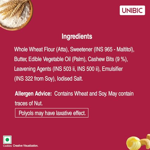 Image of Unibic Sugar Free Cashew Cookies, 75 /67.5gm(weight may vary) (Pack of 2)