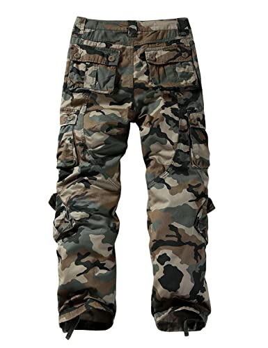 Image of Match Men's Wild Retro Multi-Pockets Utility Casual Cotton Cargo Trousers #3357