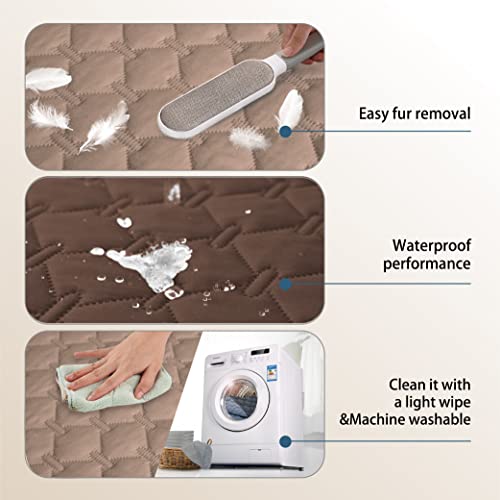 Image of gogobunny 100% Double Sided Waterproof Dog Blanket Soft Pet Bed Cover Reversible Protect Furniture Couch Sofa Car for Puppy Cat Kids (Dark Chocolate /Light Chocolate, 30x90 Inch (Pack of 1))