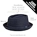 The Hat Depot Light Weight Classic Soft Cool Mesh Porkpie hat (L/XL, Black)