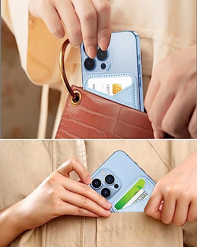 Image of Miroddi for MagSafe Wallet, Strongest Magnetic Card Holder for iPhone 17 /16 /15 /14 /13 /12 Series, Ultra-Thin Leather Magnetic Phone Wallet with 2 Card Slots, RFID Blocking, No More Falling, White Ice