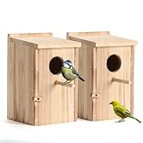 2 Pack Bird Houses for Outside, Hummingbird House Outdoor, Birdhouse kit,Bluebird Finch Swallow Wren Chickadee