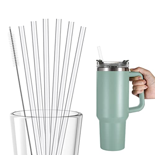 6 Pack Replacement Straws For Stanley Adventure Travel Tumbler, Individually Packaged Reusable Straws Plastic Straws With Cleaning Brush Compatible With Stanley Cup 40 Oz, Long Straws For Stanley Cup #TOP7