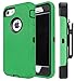 Annymall Case Compatible for iPhone 8 & iPhone 7, Heavy Duty [with Kickstand] [Built-in Screen Protector] Tough 4 in1 Rugged Shorkproof Cover for Apple iPhone 7 / iPhone 8 (Green/Black)