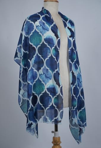 Image of VIC Cotton Modal Digital Print Scarf for Women | Digital Print Designer Stole | Soft Lightweight Luxury Wrap | Premium Cotton Modal Blend | 55 x 170 cm | VIC-SM-DP5517