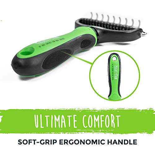 Mighty Paw Dog Grooming Brush | Pet Undercoat Dematting Rake With Rounded Teeth. Dog Comb For Detangling, Thinning, & Deshedding All Hair Types. Tool For Long Haired Shedding Dogs (Green) #TOP7