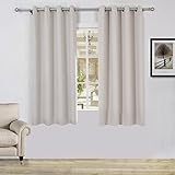 Lullabi Solid Thermal Blackout Window Curtain Drapery, Grommet, 63-inch Length by 54-inch Width, Beige, (2 Panels Set)