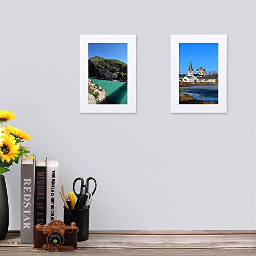 12 Sets White Picture Mat Set, 5 X 7 Inch, 8 X 10 Inch, 11 X 14 Inch Display Photo Frame Mat With White Core Bevel Cutting Mat Board And 20 Transparent Bags For Packaging Photo Picture Artwork #TOP6
