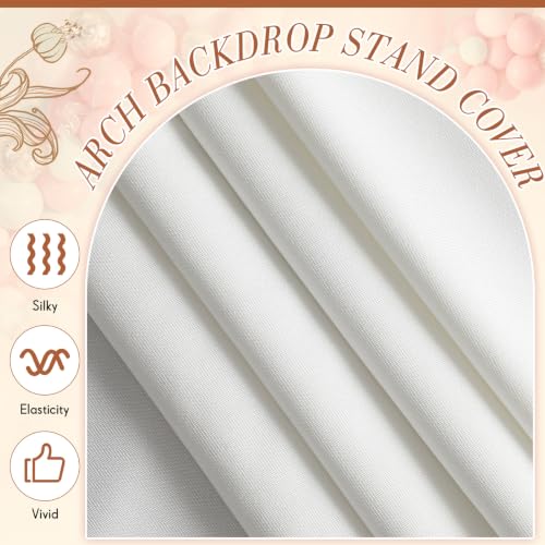 Image of VitalCozy Set of 3 Arch Covers 6ft, 6.5ft, 7.2ft White | Arch Covers Stretchy Backdrop for Wedding Baby Shower Birthday Photo Booth Decoration, Fits Arch Frame, Frame Not Included