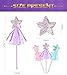 Princess Dress Up Accessories - 3pcs Glitter Star Wands & Fairy Wands, Party Favor Decorations for Little Girls, Ages 3-6