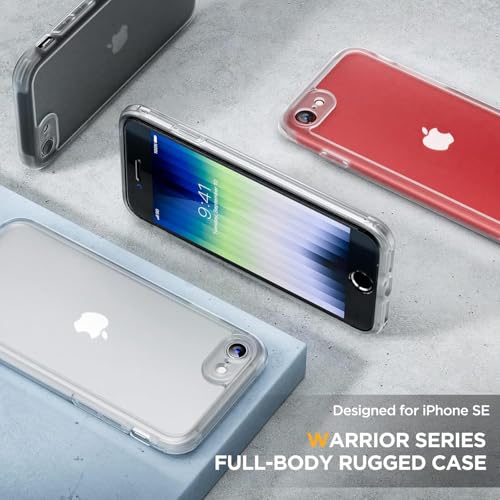 Image of Miracase for iPhone SE Phone Case 3rd /2nd Generation 2022 2020 Full-Body with Built-in Glass Screen Protector, Heavy Duty 360 Protective Shockproof Bumper Cover for iPhone 8 /SE, Purple