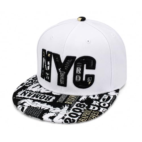 Image of VRITRAZ Comfortable Polyester 3D Printed Hip Hop Cap for Men & Women | Adjustable Snapback Closure Flat Brim Baseball Hat | Lightweight Urban Streetwear Headwear for Dance, Skateboarding, Gym, Sports