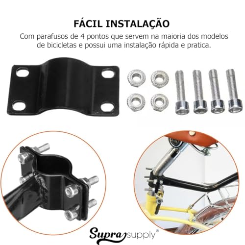 Apoio de Guidão e Pedal para Garupa Bicicleta Com Pedal Traseiro Bagageiro Infantil Supra Supply