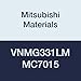 Mitsubishi Materials VNMG331LM MC7015 Carbide VN Type Negative Turning Insert with Hole, Stable Cutting, Coated, Rhombic 35?, 0.375" IC, 0.187" Thick, 0.016" Corner Radius, LM Breaker (Pack of 10)