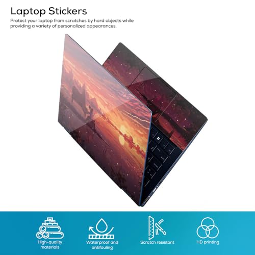Image of Galaxsia Scenery D8 Top+Wrist Pad Vinyl Laptop Skin /Sticker /Cover Upto 15.6 Inches Laptops Laminated-Removable-HD Quality Compatible for Hp-Dell-Sony-Lenovo-Asus etc.(15x10 Inches)
