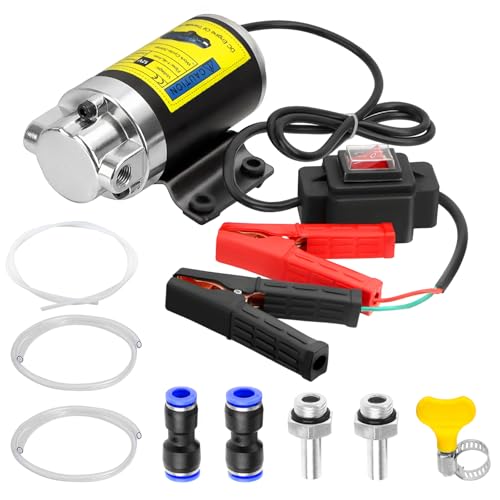 Bomba Extractora de Aceite Eléctrica 12V 100W Bomba de Aceite de Aspiración Bomba Extractora Aceite Coche Bomba de Transferencia de Combustible, Bomba Extractora de Fluido Diesel Eléctrica con 3 Tubos