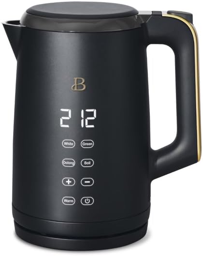 Cocas 1.7L One-Touch Electric Kettle, Black Sesame by Drew Barrymore