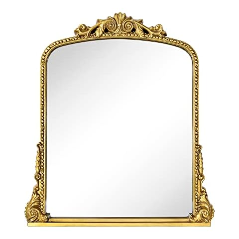 VANA NALA Antiqued Gold Ornate Mirror Cover