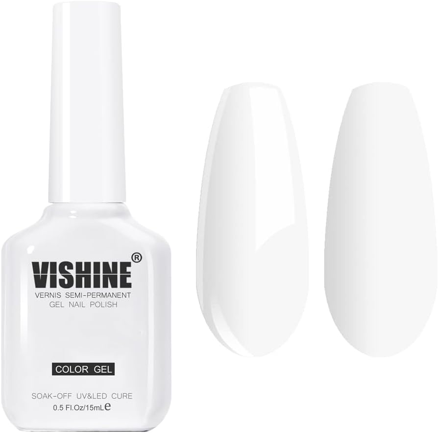 Gelpolish Professional UV LED Soak Off Varnish Color Gel Nail Polish Manicure Salon Pure White (1433)
