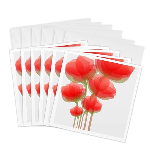 Lot de 6 cartes de vœux fleurs orange 3dRose idéales pour accompagner vos cadeaux