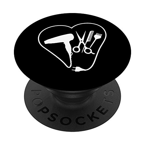 Friseur Salon Frisör Barber Hairstylist Geschenke PopSockets PopGrip: Ausziehbarer Sockel und Griff für Handys/Tablets mit Tauschbarem Top