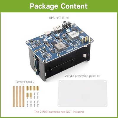 Waveshare UPS HAT (E), Compatible with Raspberry Pi 5/4B/3B+, Bi-Directional Fast Charging, 5V 6A Output, Pogo Pins Connector