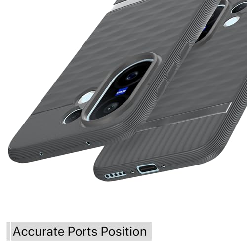 Image of Pikkme Back Cover for Vivo X200 Fe 5G Camera Protection 3D Hexa Cube Design Silicone Protective Bumper Case (Grey)