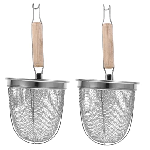 CHICAMPERA 2piezas Coladores De Malla De Acero Inoxidable Utensilios De Cocina Para Escurrir Fideos y Albóndigas El Hogar o Restaurantes