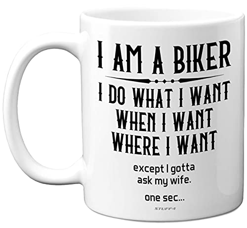 Stuff4 Mens Funny Biker Mug - I Am A Biker - Motorbike Gifts for Men, Motorcycle Motorbike Mug, Ceramic 11oz Bike Gifts for Men, Novelty Best Friend Boyfriend Husband Fianc&eacute; Presents Him