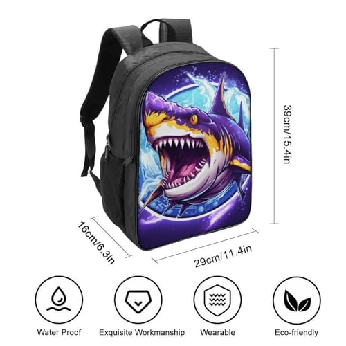 Mochila de mujer impermeable Shark con espacio portátil para colegio 2