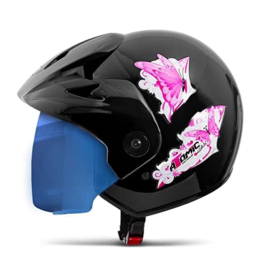 Capacete Aberto Atomic For Girls 56 Viseira Iridium Preto