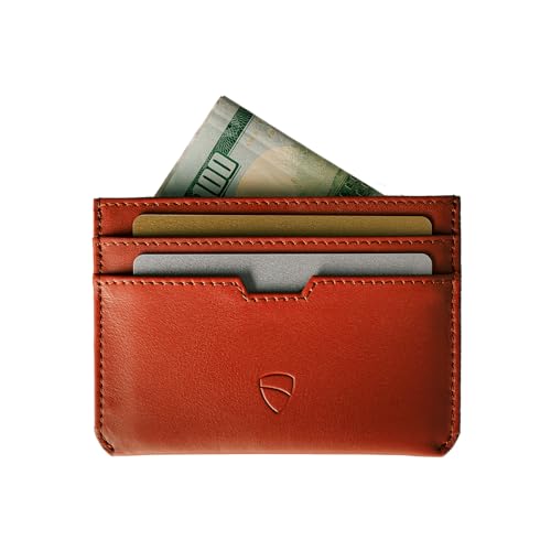 Image of Vaultskin MOORGATE Slim Card Holder - Minimalist Leather Wallet with RFID Blocking, Front Pocket Credit Card Case for Men & Women