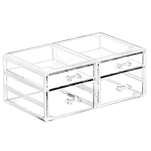 Cq Acrylic Transparenter Schubladen-Organizer mit 4 Schubladen