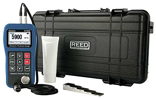REED Instruments R7900-KIT Ultrasonic Thickness Gauge with 5-Step Calibration Block