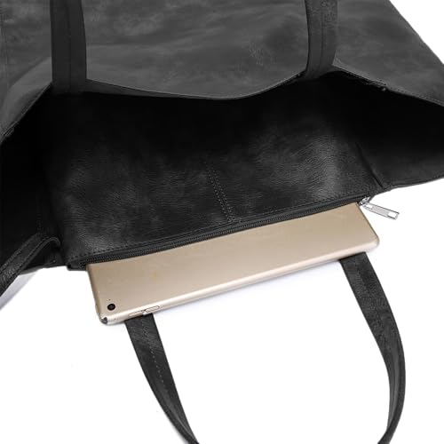 Image of Tote Bag Set for Women, Top Handle Satchel Purse Set Oversized Shoulder Handbag Large Capacity Hobo Bags Soft PU Leather