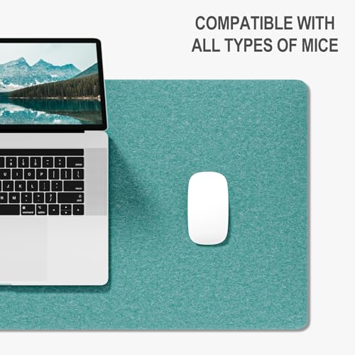 Image of Auhoahsil Felt Desk Mat, Minimalist Large Mouse Pad XXL 35.5 x 15.7 in, Desk Matt for Desktop, Keyboard, Laptop, Computer, Office, Work from Home, Gaming, Dark Green