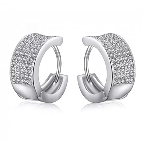 Boucles d'oreilles cerceau pavé cristal femmes bijoux anneaux scintillants
