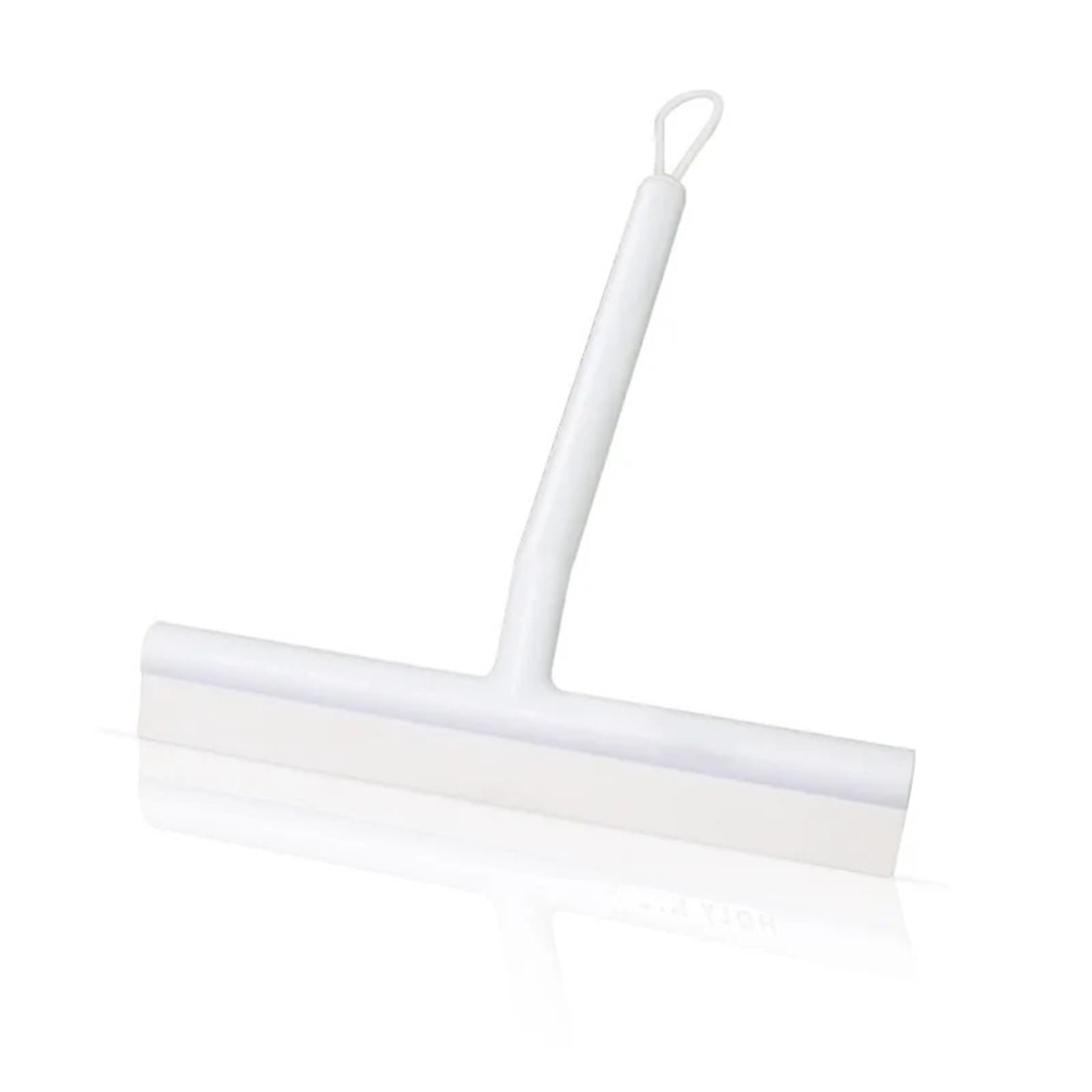 Glass Water Squeegee Handheld Wall Mirror Glass Squeegee Hanging Floor Window Shower Water Cleaning Wiper(White NO HOOK)