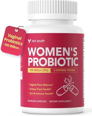 Vaginal Probiotics – pH Balance, Feminine Odor Control & Yeast Support, Probiotics for Women with Prebiotics & Lactobacillus Blend, 60 Capsules