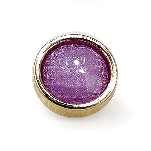 Craftisum Beveled Cut Round Purple Glass Shimmer Sewing Shank Buttons 20 Pcs - 18Mm, 23/32" #TOP10