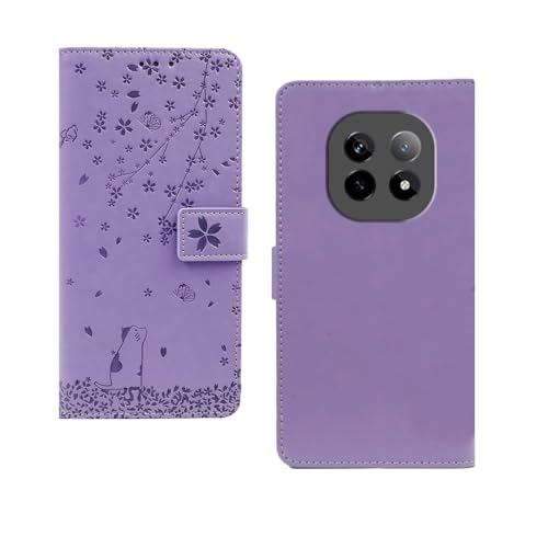 Image of amazon basics Realme P2 Pro 5G Flip Cover | Card Pockets Wallet & Stand | Flip Cover for Realme P2 Pro 5G (Purple Tree)