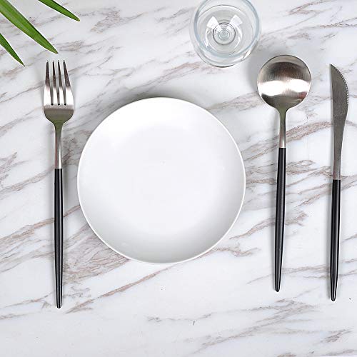 Miicol Durable Porcelain 6-Piece Dessert Plate Set, Elegant White Serving Plates (6-Inch Dessert Plates) #TOP5